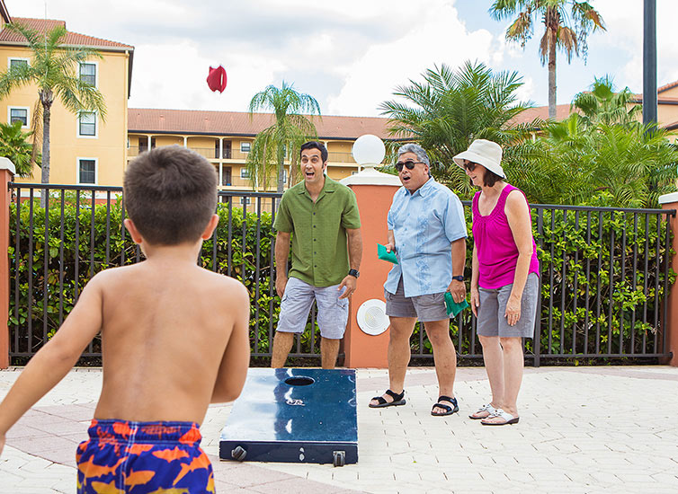 Family in an Orlando hotel in a lifestyle photo.